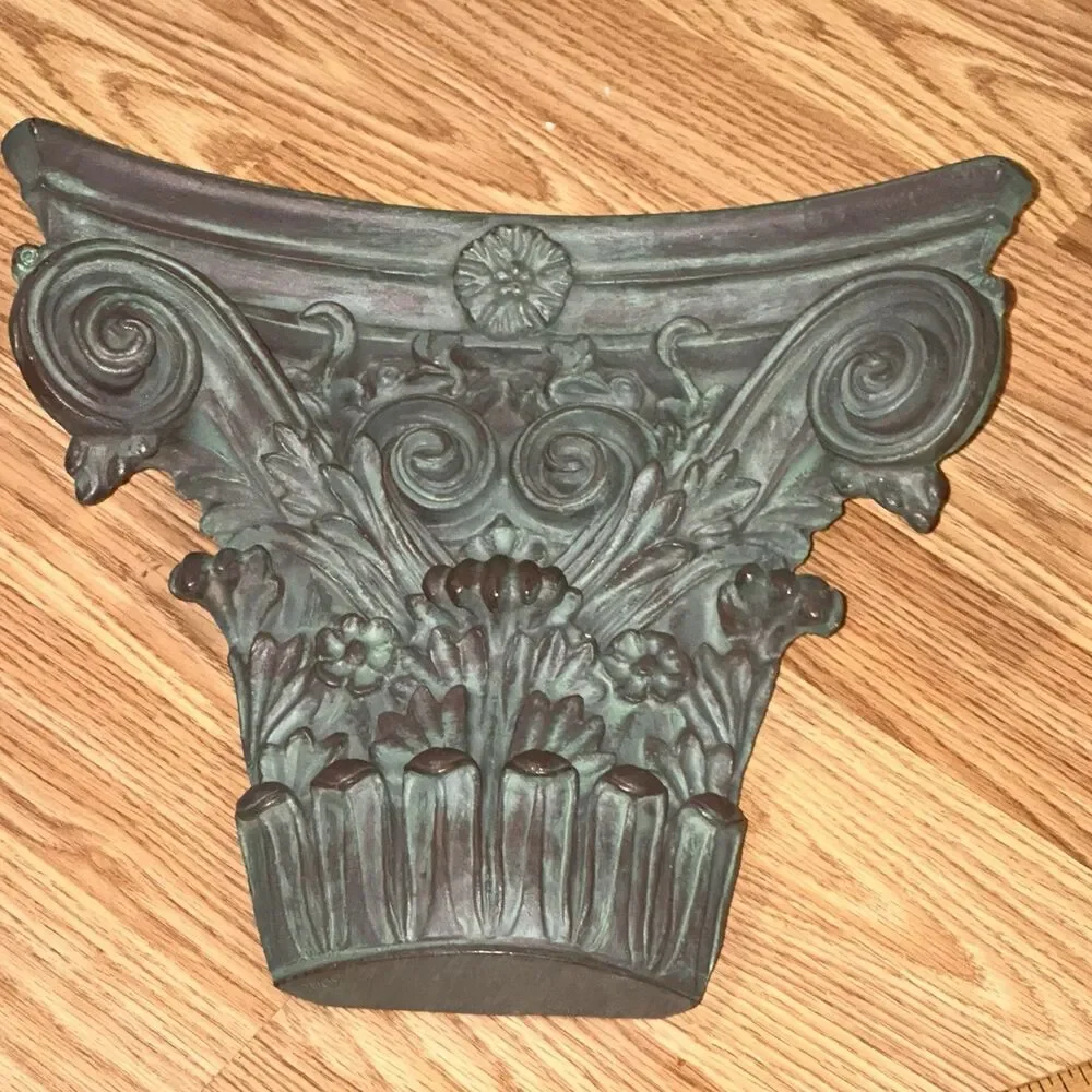 Universal Statuary Corinthian Wall Plaque Shelf Gothic Decor  Faux Bronze